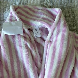 Pink and White Striped Robe